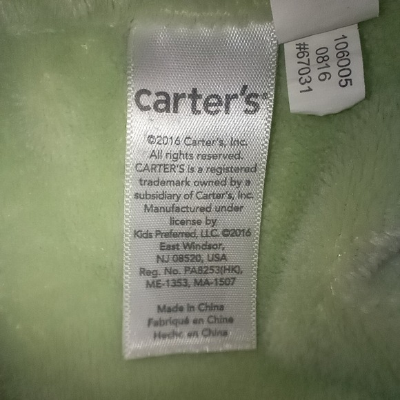 CARTERS Lovey Elephant Plush Green Blue Security Blanket Baby Soft Plush 13x13 - Picture 6 of 8